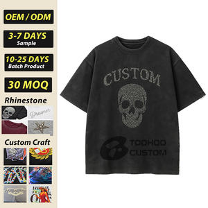 Camiseta de Manga Corta Vintage para Hombre, Personalizada con Pedrería, Talla Grande, 100% Algodón, Impresión DTG - Product Image 1
