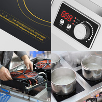 Table de cuisson encastrable commerciale à 6 brûleurs en acier inoxydable industriel, cuisinière à induction électrique commerciale, cuisinière