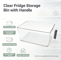 Boîtes de rangement multifonctionnelles modernes et transparentes pour congélateur et garde-manger, avec poignée intégrée, en plastique sans BPA