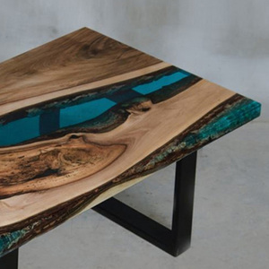 <span class=keywords><strong>Table</strong></span> de salle à manger en résine époxy moderne, hauteur de la maison, café de qualité, pieds de <span class=keywords><strong>Table</strong></span> de <span class=keywords><strong>banc</strong></span> uniques du milieu du siècle, nouvelle collection - Product Image 2