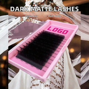 Extensions de cils en soie naturelles noires à volume complet faites à la main en gros pour étiquette privée - Product Image 3