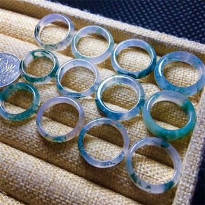 Natural <strong>Moss</strong> <strong>Agate</strong> Quartz Crystal Ocean Grass <strong>Agate</strong> <strong>Ring</strong> - Product Image 2