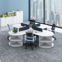 Bureau de travail modulaire moderne et créatif pour 3 personnes, poste de travail de bureau en espace ouvert, tables de bureau en gros