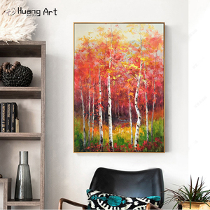 Pintura <span class=keywords><strong>al</strong></span> óleo <span class=keywords><strong>de</strong></span> paisaje <span class=keywords><strong>de</strong></span> bosque <span class=keywords><strong>de</strong></span> abedul 100% hecha a mano sobre lienzo, pintor altamente calificado, Escena <span class=keywords><strong>de</strong></span> árbol <span class=keywords><strong>de</strong></span> <span class=keywords><strong>primavera</strong></span> para decoración del hogar - Product Image 6