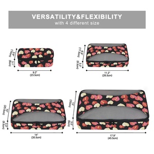 Hawaiian Anthurium Customized Polyester Zipper Compression Luggage Handhold <b>Packing</b> Cubes Portable Travel Duffle Bag Storage - Product Image 4