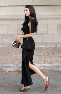 Abito Lungo Estivo di Alta Qualità Nero per Boutique di Moda, Vestito Casual di Lusso Molto Richiesto - Product Image 4