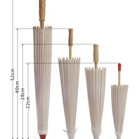 Parasol en papier pour fête de mariage, parapluie en bambou, parapluie chinois blanc, centre de table pour douche nuptiale, accessoire photo