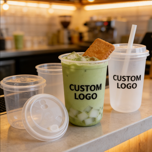 Vasos desechables de plástico esmerilados de 200 ml para té con leche, 32 oz (EE. UU.) y 16 oz, personalizados - Product Image 5