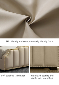 Hiện Đại Thạc Sĩ Thiết Kế Bằng Gỗ Phòng Ngủ Vua Kích Thước Giường Ánh Sáng Sang Trọng Phong Cách Đôi Kích Thước Đầy Đủ Giường Khung Với Lưu Trữ - Product Image 5