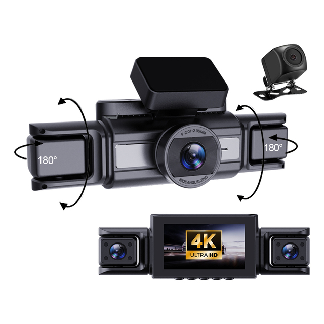 4 Channel 4K Dash Cam 360 View Front/Rear Left/Right Cameras Night Vision 5GWiFi APP Control GPS Parking Video Recorder ZD88A