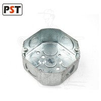 Boîte de plafond octogonale en acier avec barre de suspension, boîte électrique et support, boîte de conduit électrique