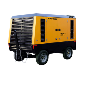 Compresseur à vis portable remorquable 15 bars 17 m³/min 600cfm pour plateforme de forage de puits d'eau et pour l'exploitation minière - Product Image 2