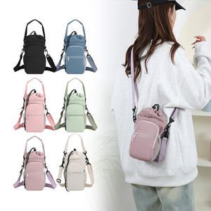 Sac à bouteille d'eau LJDT914 avec poche pour téléphone, sac fourre-tout à cordon, sac à dos de voyage unisexe pour l'extérieur, rose, blanc, noir, bleu, vert - Product Image 6