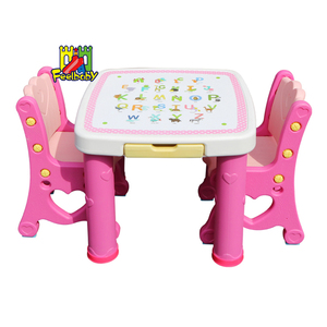 Feelbaby Kid Plastic Study Play Mesa e Cadeira <span class=keywords><strong>Set</strong></span> para Jardim de Infância De Madeira Pequeno 2 Anos Mesa Infantil 10 Conjuntos Tradicional 9KG - Product Image 2