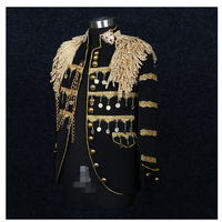 Haute Qualité Renaissance Médiévale Hommes Costumes Paillettes Veste Plus La Taille Performance Blazer