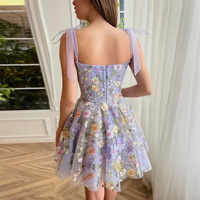 Dq194 Échantillon élégant de robe de soirée courte offre épaule plissée