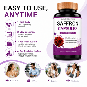 Capsules de Safran en Gros, 60 Comprimés, Complément Alimentaire Naturel au Safran pour l'Énergie, l'Humeur et le Bien-être Quotidien - Product Image 5