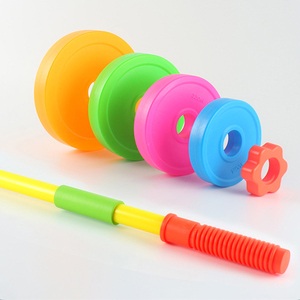Xd New Home thiết bị tập thể dục trẻ em có thể điều chỉnh quả tạ Set đầy màu sắc nhựa quả tạ và Barbell Set cho trẻ em - Product Image 6