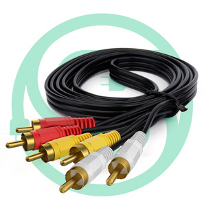 1,5 m 1,8 m 3M 5m 3 RCA a 3 RCA macho a macho Av cable al por mayor cable de vídeo conector enchufe cable de audio estéreo - Product Image 1