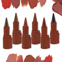 Crayon à lèvres dégradé conique OEM rouge à lèvres en velours brun noir mat imperméable non collant contour crayon à lèvres maquillage des lèvres