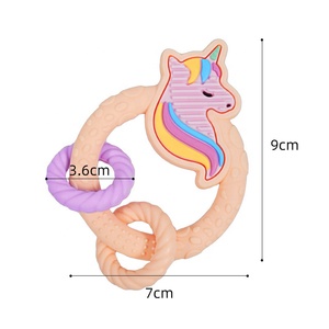 Mordedor infantil de silicona sin BPA con diseño de unicornio, juguete suave para <span class=keywords><strong>dientes</strong></span>, calmante y masticable, seguridad, primer juguete para bebés - Product Image 6
