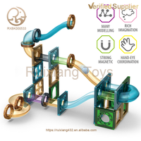 Juego de Construcción de Laberinto de Canicas de Colores Transparentes para Niños, Bloques de Construcción, Pista de Aprendizaje, Juguetes, Venta Directa de Fábrica