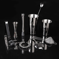Set Perlengkapan Bar Koktail Boston dari Logam dengan Logo Kustom, Hadiah Peralatan Bar, Perak, Rose Gold, Tembaga, Baja Tahan Karat, Kit Bartender
