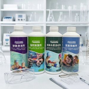 Limpiador de Piscinas, Productos Químicos Seguros para Piscinas, Clarificador en Botellas y Cajas Personalizadas - Product Image 1