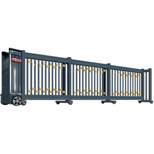 Allée en alliage d'aluminium personnalisée électrique automatique motorisée télescopique extérieur hôtel industriel segmenté porte coulissante télécommande - Product Image 1