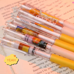 Juego de bolígrafos de Gel transparentes creativos frescos de dibujos animados, bolígrafo de firma para estudiantes de 6 piezas, Clip de bolígrafo de paisaje de monólogo fresco de plástico de 0,5mm - Product Image 2