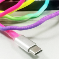 Câble de charge rapide USB-C vers C 3A de couleur arc-en-ciel, synchronisation des données, tressé en nylon pour ordinateur