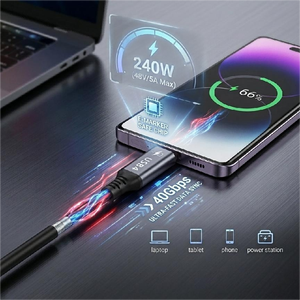 <span class=keywords><strong>สาย</strong></span><span class=keywords><strong>ต่อ</strong></span>ขยาย <span class=keywords><strong>USB</strong></span> 4 ขนาด 240W รองรับ PD 48V/5A ชาร์จเร็ว 40Gbps ถ่ายโอนข้อมูลวิดีโอ <span class=keywords><strong>สาย</strong></span>ถักแบบ <span class=keywords><strong>Type</strong></span>-<span class=keywords><strong>C</strong></span> <span class=keywords><strong>to</strong></span> <span class=keywords><strong>C</strong></span> สำหรับแล็ปท็อป จอแสดงผล และโทรศัพท์ - Product Image 3