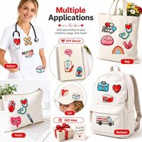Patch brodé thermocollant ou à coudre pour infirmières, médecins, hôpitaux, stéthoscopes, seringues, motifs cardiaques et tenues de soins médicaux, vente en gros