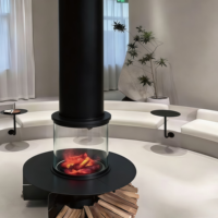 Cheminée d'art en bois pour intérieur, en acier inoxydable, longue durée de vie, pour la maison, l'hôtel, les espaces commerciaux, chauffage et décoration