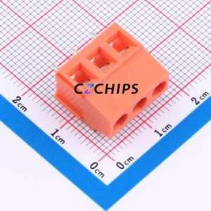 DB128L-5.08-3P-OG-S Screw Terminal Block Through hole Component (THT),P=5.08mm Connector 1x3P 5.08mm Orange Through Hole - Product Image 1