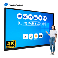 Pizarra Interactiva Inteligente con Certificación CE FCC de 65/75/85 Pulgadas, Monitor de Pantalla Táctil 4K con IA, Cámara de 48MP, Frecuencia de Actualización de 120Hz para Entrenamiento