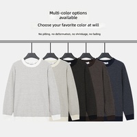Pull classique à col rond pour homme, automne/hiver, tricot de luxe haut de gamme, chaud, respirant, extensible, anti-boulochage, décontracté