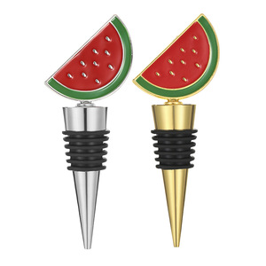 Watermelon Wine Stopper Gold And Silver Zinc Alloy <b>Sealing</b> Bottle Stopper For Wine Preservation Gift - Product Image 1