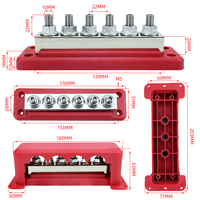 Barre omnibus 600A, bloc de distribution d'alimentation 12V, bornes robustes M10 à 4 pôles avec couvercle pour système de batterie automobile et marine