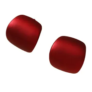 custom Red frosted Geometric square bending Earrings acrylic C-shaped stud Earrings for girls