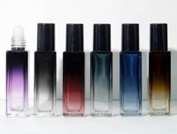 Flacon roll-on de luxe 10 ml en verre dépoli carré pour huile de parfum avec diffuseur à bâtonnets pour femme