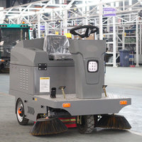 Balayeuse de voirie électrique industrielle compacte automatique 1200W pour le nettoyage des trottoirs et des routes, engin de construction