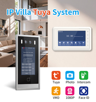 Interphone vidéo numérique ultra-mince pour villa européenne, reconnaissance faciale, 2MP, écran tactile 7 pouces, application Tuya, certifié CE FCC IP65 POE