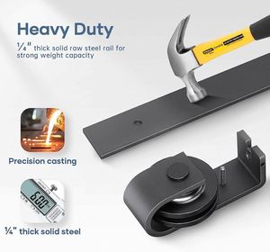 Kit de Herrajes para Puerta Corredera Plegable WEKIS de 3 Pies, Color Negro Mate, con Latón Resistente, Fácil de Instalar, para Cocina y Sala de Estar - Product Image 3