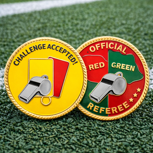 Monedas de desafío personalizadas al por mayor para árbitros de fútbol, con diseño de bola de fútbol en blanco y negro - Product Image 2