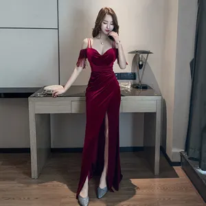 여성 의류 스트랩 Backless 맥시 나이트 섹시한 긴 드레스