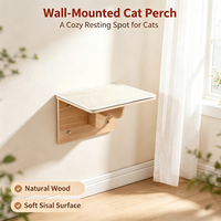 Plateforme murale flottante pour chat en sisal naturel, repose-pieds en bois massif, étagère murale, marchepied d'escalade, accessoire pour arbre à chat