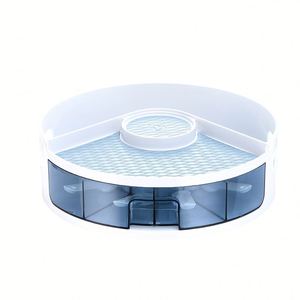 Transparent Plastic Double Rust Resistant Lazy Kitchen Spice <b>Rack</b> Makeup Storage 360 Degree Turntable Rotating Seasoning - Product Image 5
