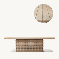 Meubles en teck au design moderne Ensemble de table à manger d'extérieur blanc Ensemble table à manger de jardin et chaises de salle à manger