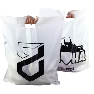 Sac en PE personnalisé avec logo, découpé à la forme, à soufflets latéraux, à ouverture plate, fait main, recyclable, pour exposition, vente en gros - Product Image 1